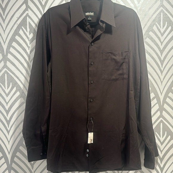 NWT Unlisted Kenneth Cole long sleeve brown shirt - Picture 1 of 11